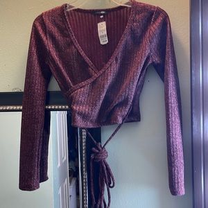Papermoon burgundy sparkly long sleeve
